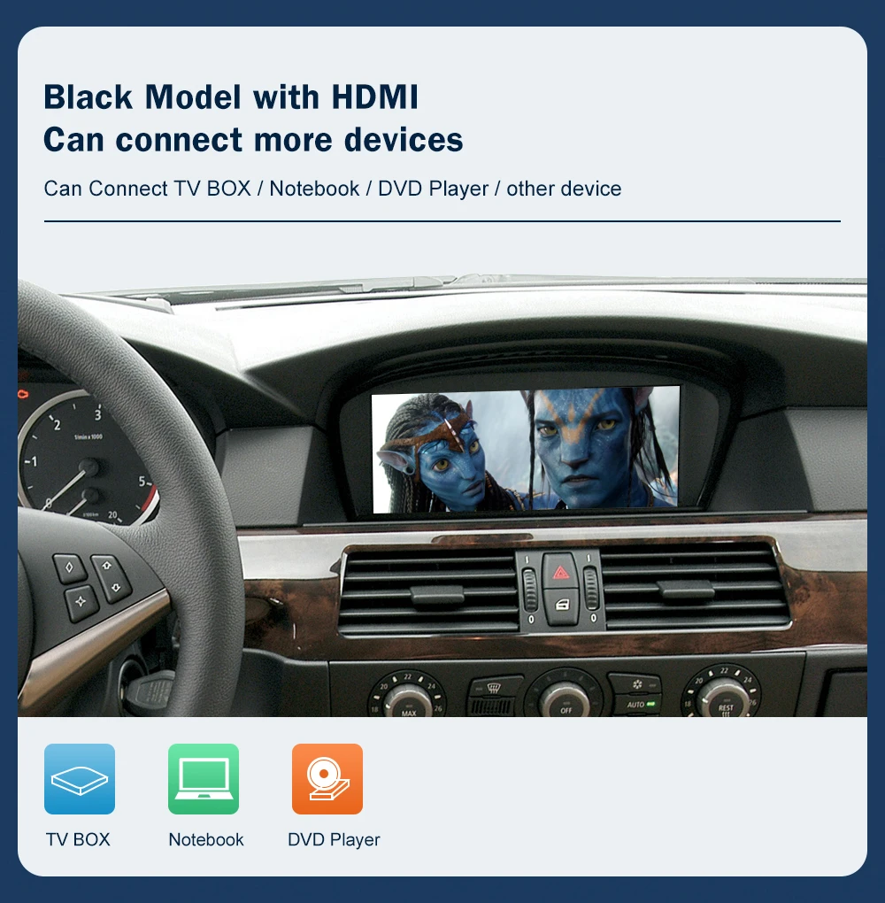 Road Top Wireless CarPlay Android Auto for BMW 3 Series E90 E91 E92 E93 And 5 Series E60 E61 2008-2013 with Mirror Link Function