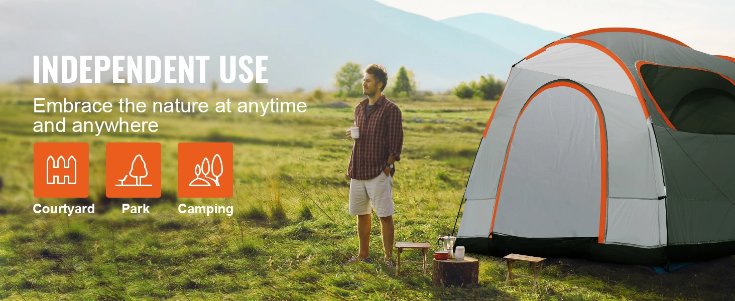SucceBuy SUV Camping Tent, 8'-8' SUV Tent Attachment for Camping with Rain Layer and Carry Bag, PU2000mm Double Layer Truck Tent