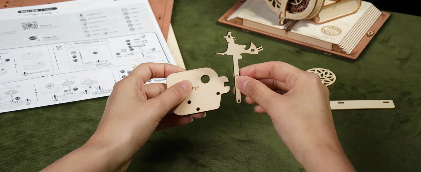 Robotime 3D Wooden Puzzle ROKR Funny Magic Cello Mechanical Music Instrument Creative Toys for Child AMK63