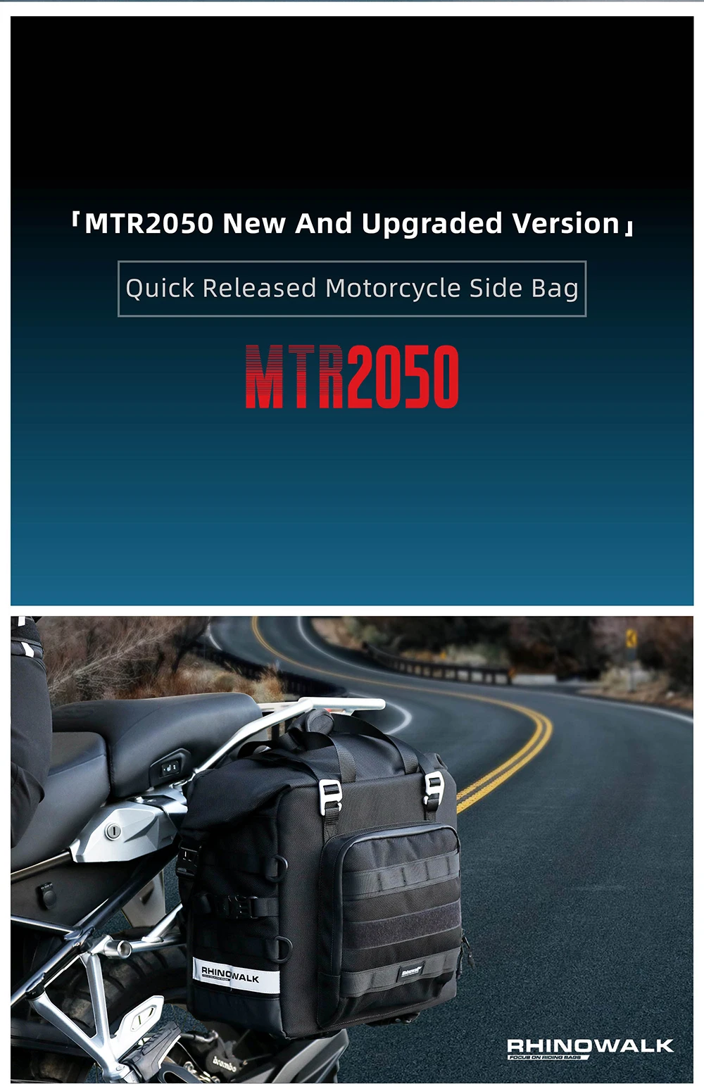 Rhinowalk Motorcycle Saddle Bag Waterproof 25L-32L Expandable Side Pannier Bag Quick Release 3D Cube Motorbike Storage Bag 1PC