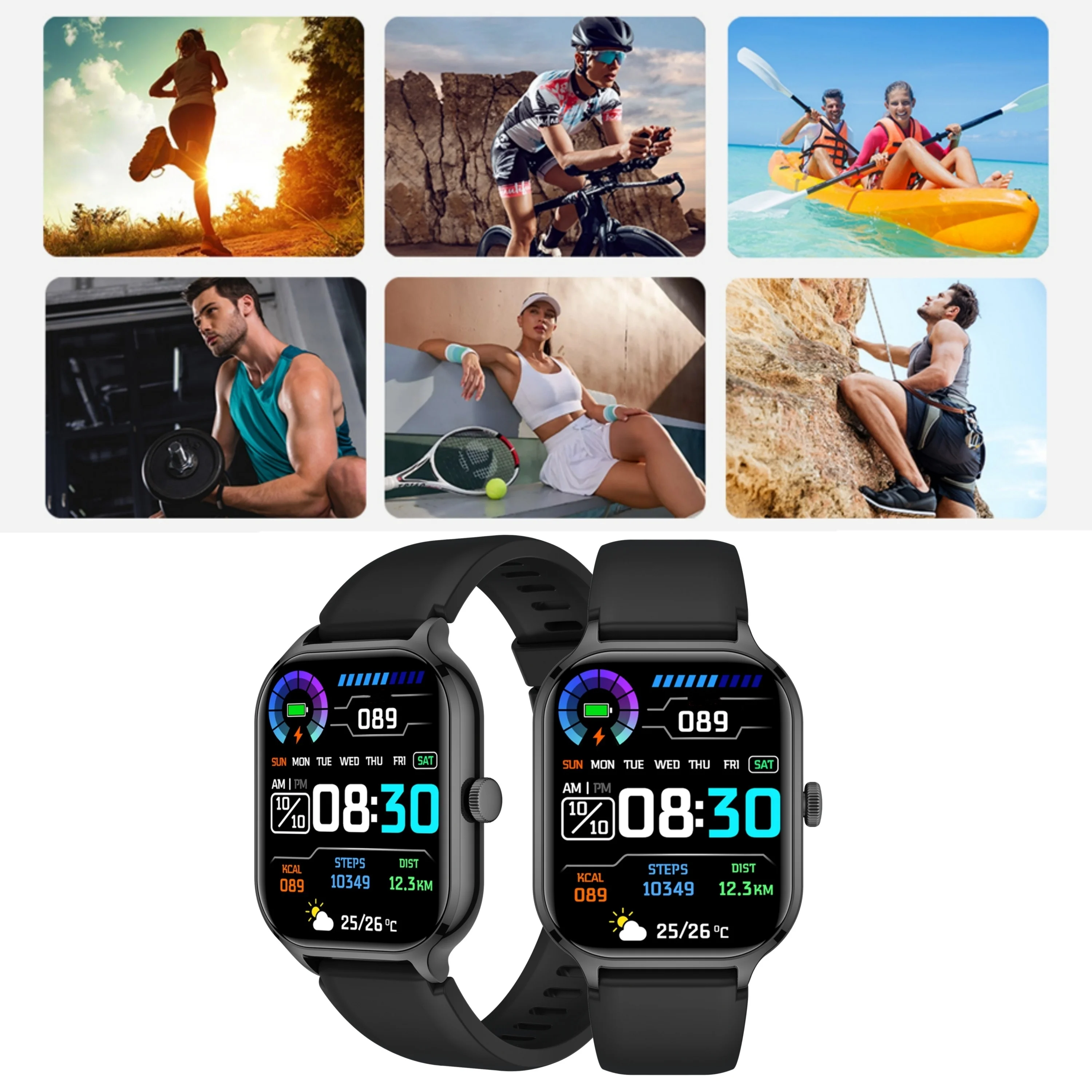 Smart Watch Wireless Calling/Dial Multi-Sport Mode Info Reminder Various APP Compatible for iPhone Android