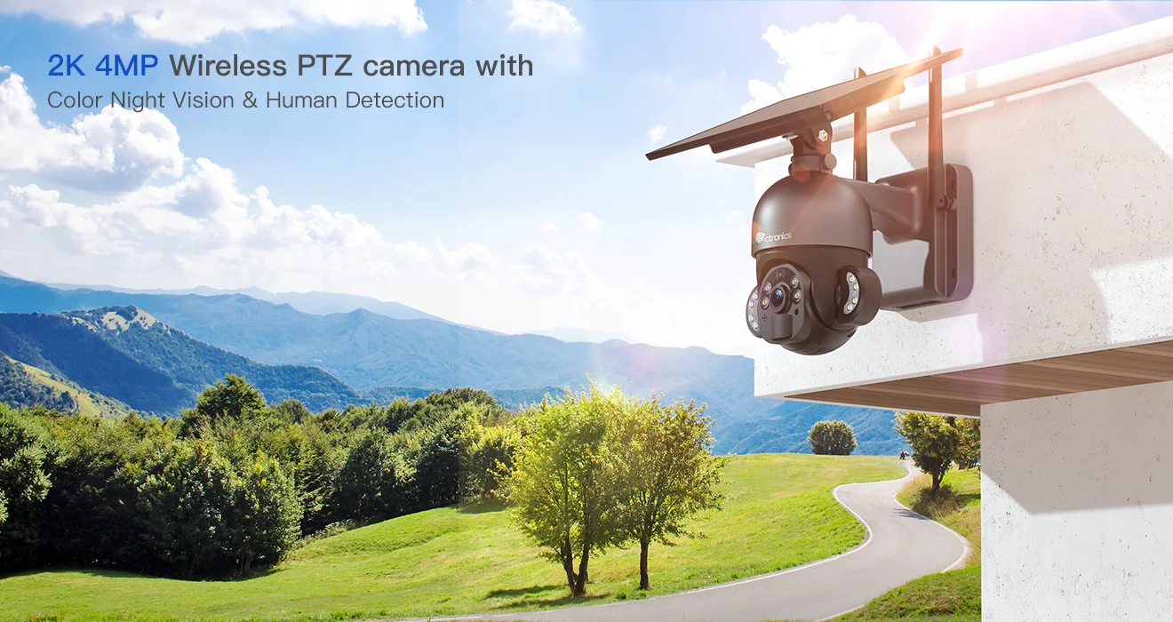 Ctronics Real 4K 8MP Surveillance Camera WiFi 5G Outdoor 360 16X 5X Optical Zoom Security Camera UHD Night Vision Auto Tracking