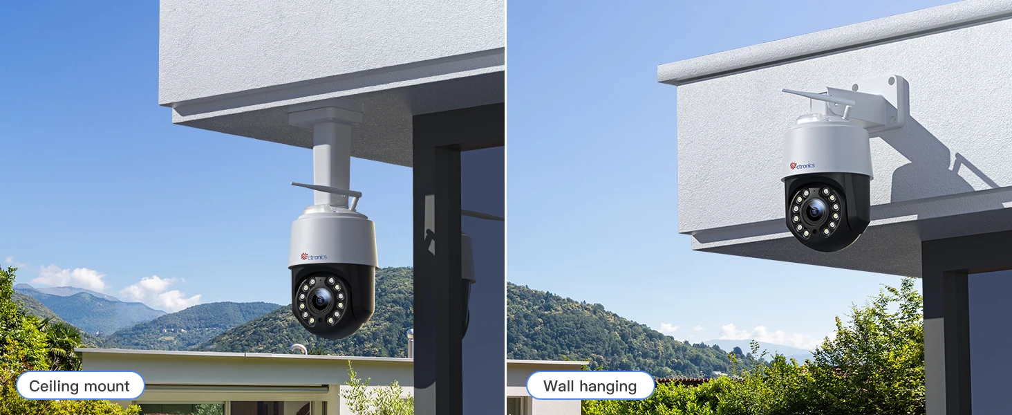 Ctronics Real 4K 8MP Surveillance Camera WiFi 5G Outdoor 360 16X 5X Optical Zoom Security Camera UHD Night Vision Auto Tracking