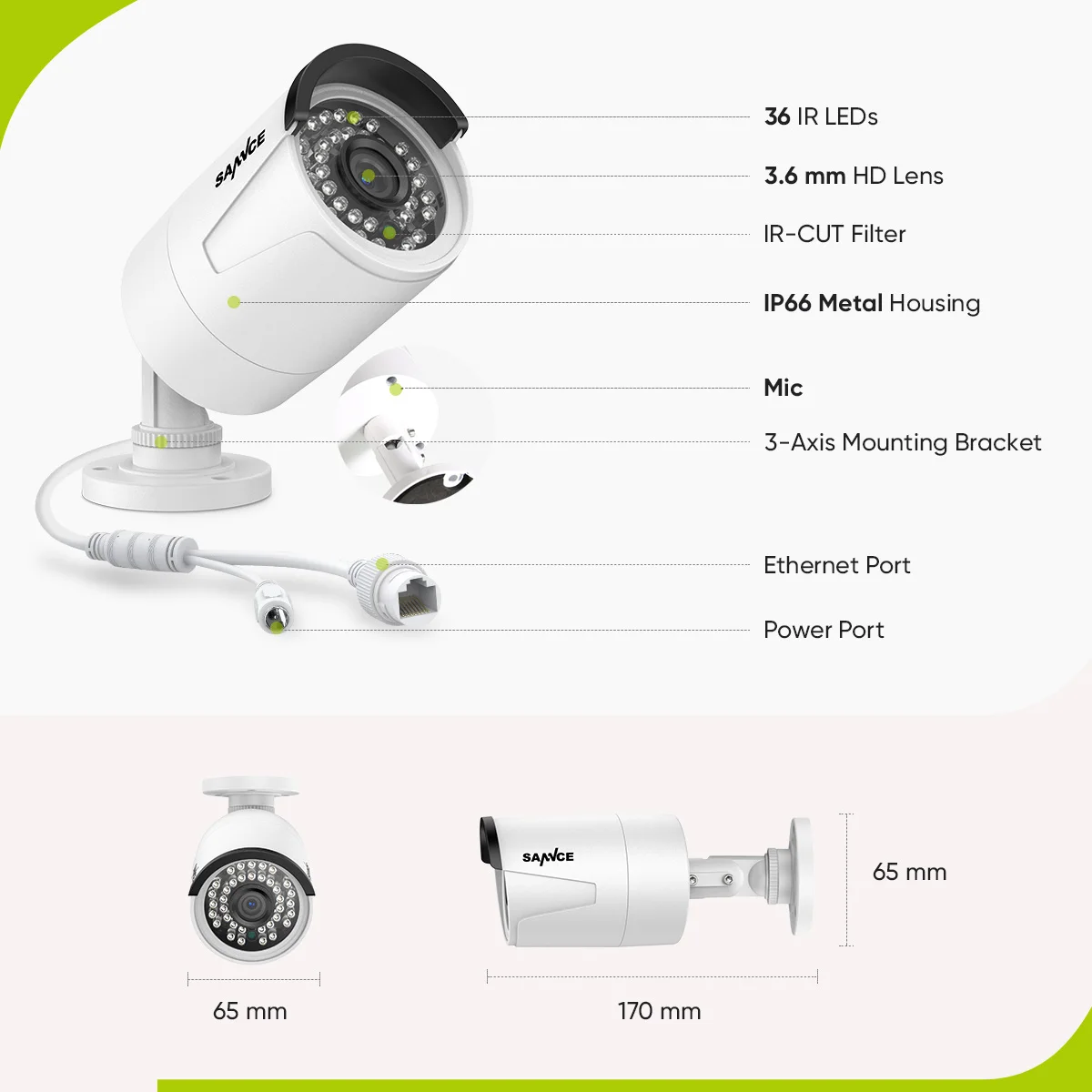 SANNCE 5MP POE Video Surveillance System Set 8CH 8MP NVR System CCTV Security Outdoor 5MP IP Cameras Surveillance Kit