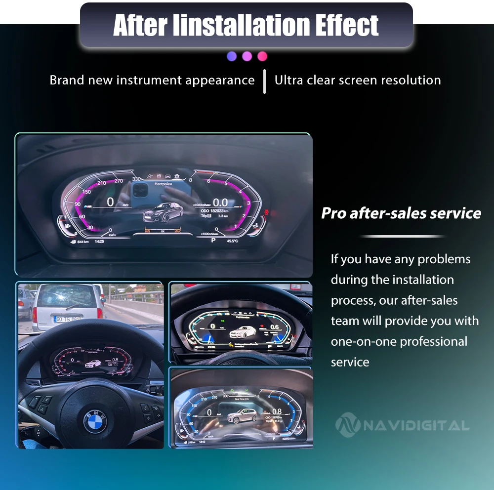 Navigital 11''inch Lcd Dashboard For BMW 3 Series E90 E91 E92 2005-2012 Years Support Carplay Panel Virtuele Cockpit Speedometer