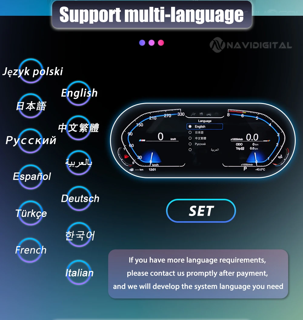 Navigital 11''inch Lcd Dashboard For BMW 3 Series E90 E91 E92 2005-2012 Years Support Carplay Panel Virtuele Cockpit Speedometer
