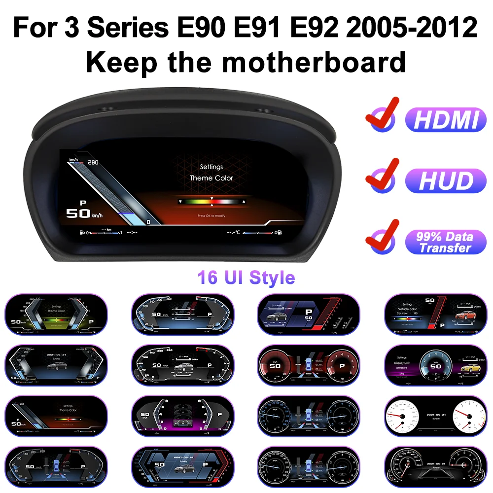 Navigital 11''inch Lcd Dashboard For BMW 3 Series E90 E91 E92 2005-2012 Years Support Carplay Panel Virtuele Cockpit Speedometer