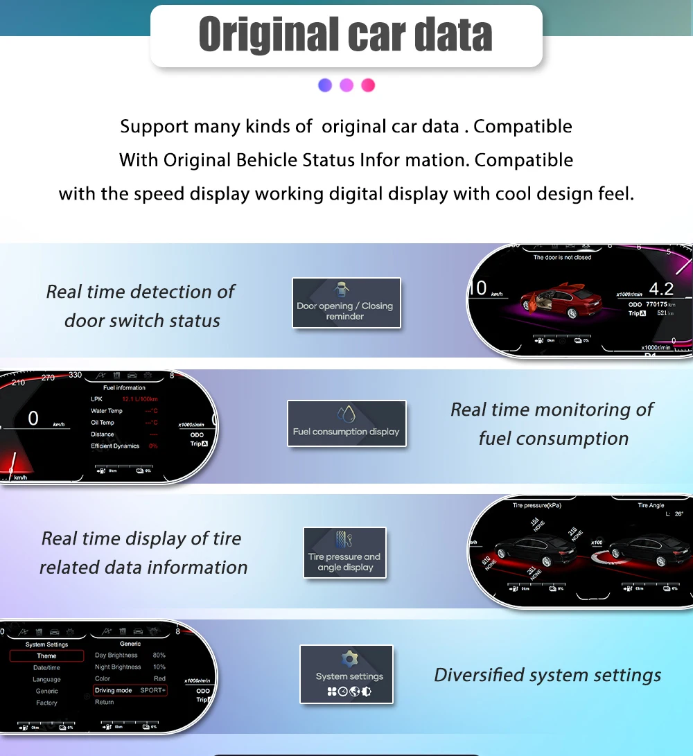 Navigital 11''inch Lcd Dashboard For BMW 3 Series E90 E91 E92 2005-2012 Years Support Carplay Panel Virtuele Cockpit Speedometer