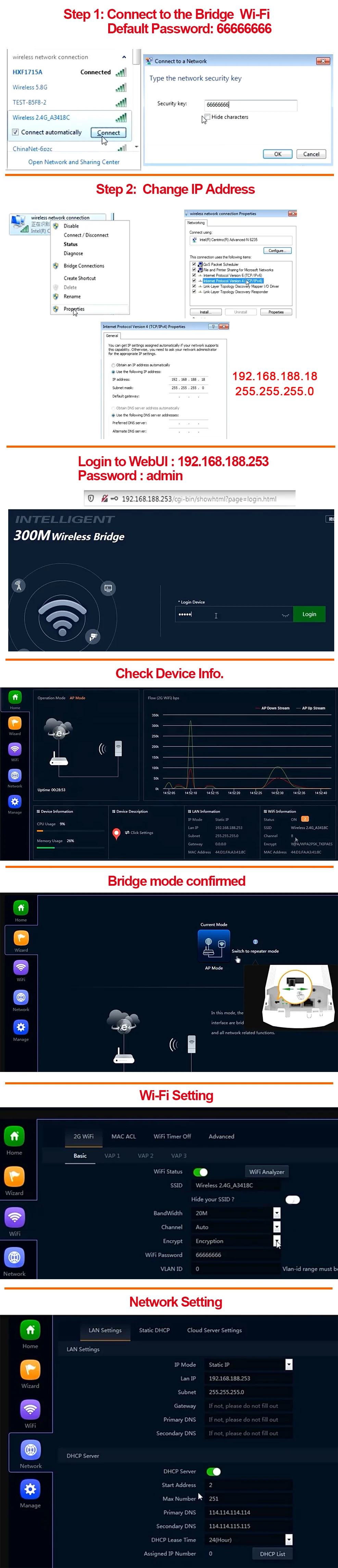 KuWfi 300Mbps Outdoor CPE Bridge 2.4Ghz Wireless WiFi Router AP Repeater Bridge Wi-fi Signal Extender PTP Up to 1KM with 24V POE