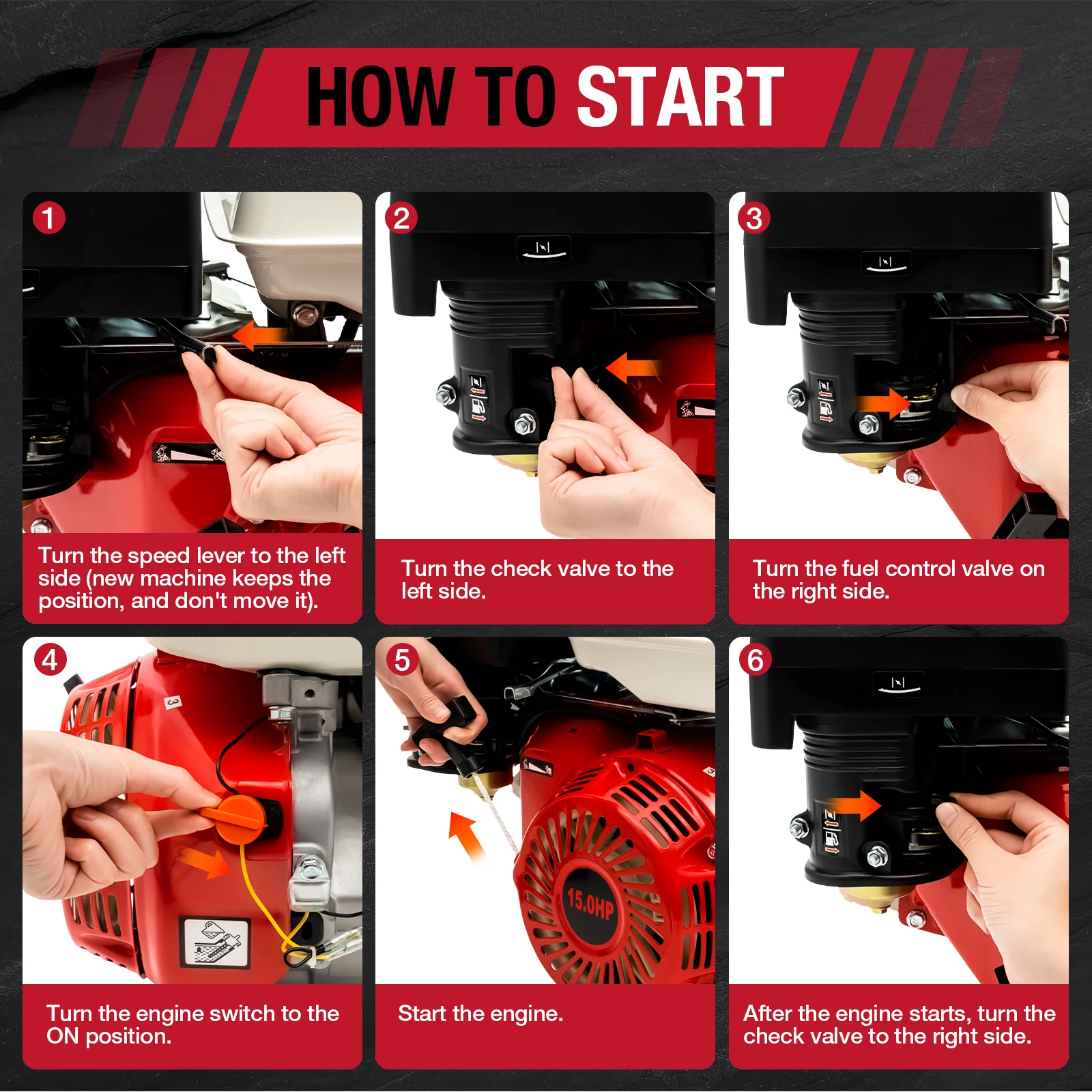 4 Stroke Gasoline Engine 15HP Low Noise Gas Powered Portable Generator 9.7KW for water Pumps and Vibrators