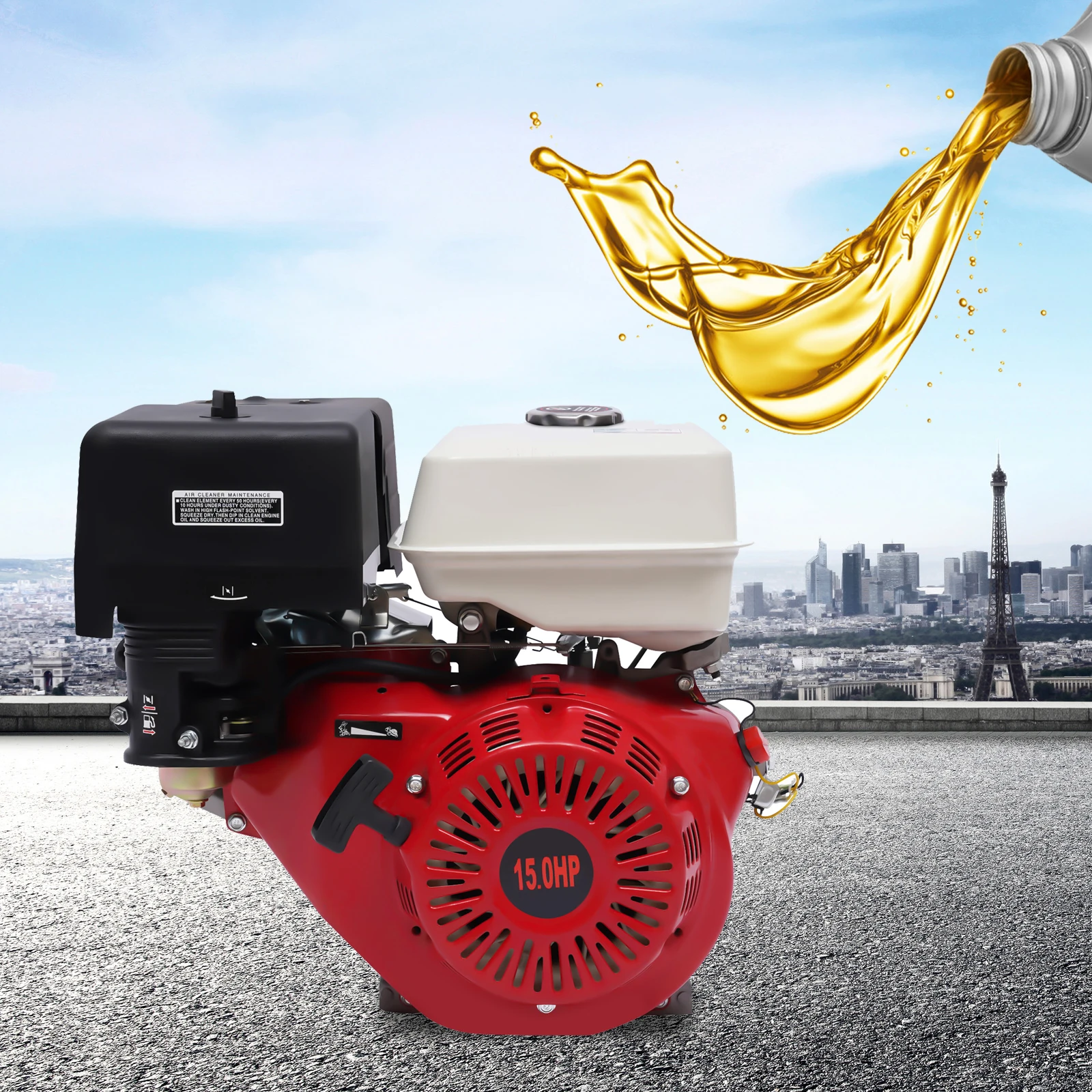 4 Stroke Gasoline Engine 15HP Low Noise Gas Powered Portable Generator 9.7KW for water Pumps and Vibrators