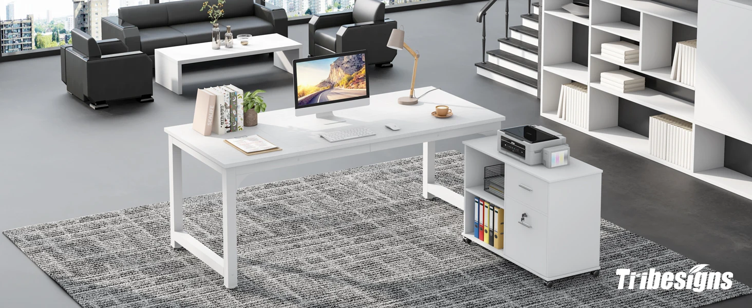 Tribesigns Modern Computer Desk Large Office Desk Computer Table Study Writing Desk Workstation for Home Office