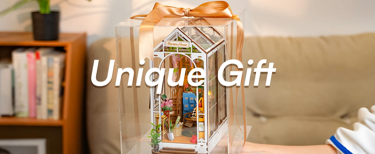 Robotime Rolife DIY Book Nook Wooden Miniature Doll House for Bookshelf Insert Furniture