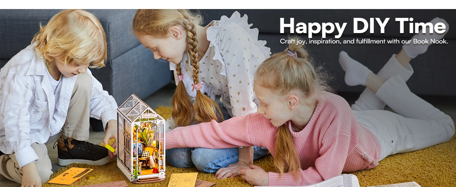 Robotime Rolife DIY Book Nook Wooden Miniature Doll House for Bookshelf Insert Furniture