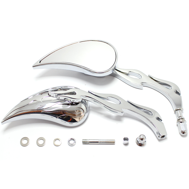 M8 Motorcycle Teardrop Custom Rearview Side Mirrors for Harley Touring Sportster Road King Cruiser Choppers Rear View Mirrors