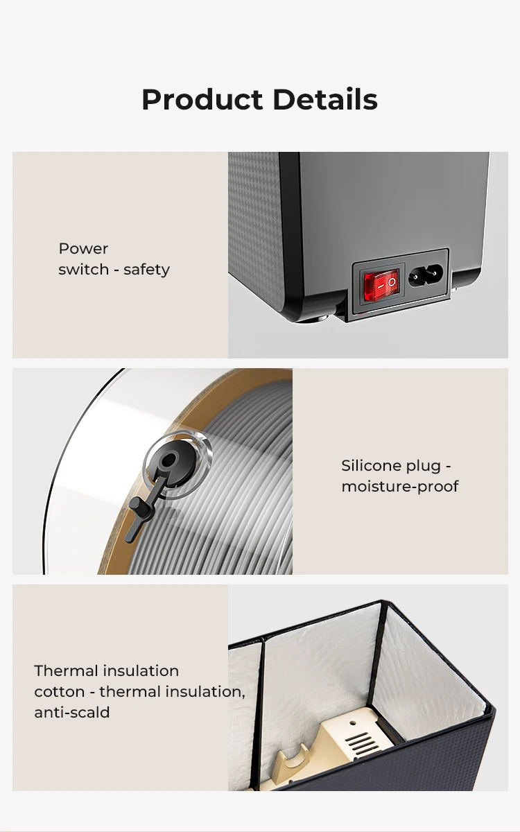 CREALITY 3D Filament Dryer Box 2.0 Upgrade Keeping Filament Dry Real-time Humidity Monitoring FDM 3D Printer Accessories