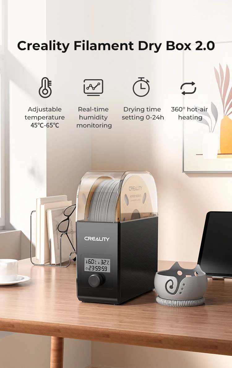 CREALITY 3D Filament Dryer Box 2.0 Upgrade Keeping Filament Dry Real-time Humidity Monitoring FDM 3D Printer Accessories