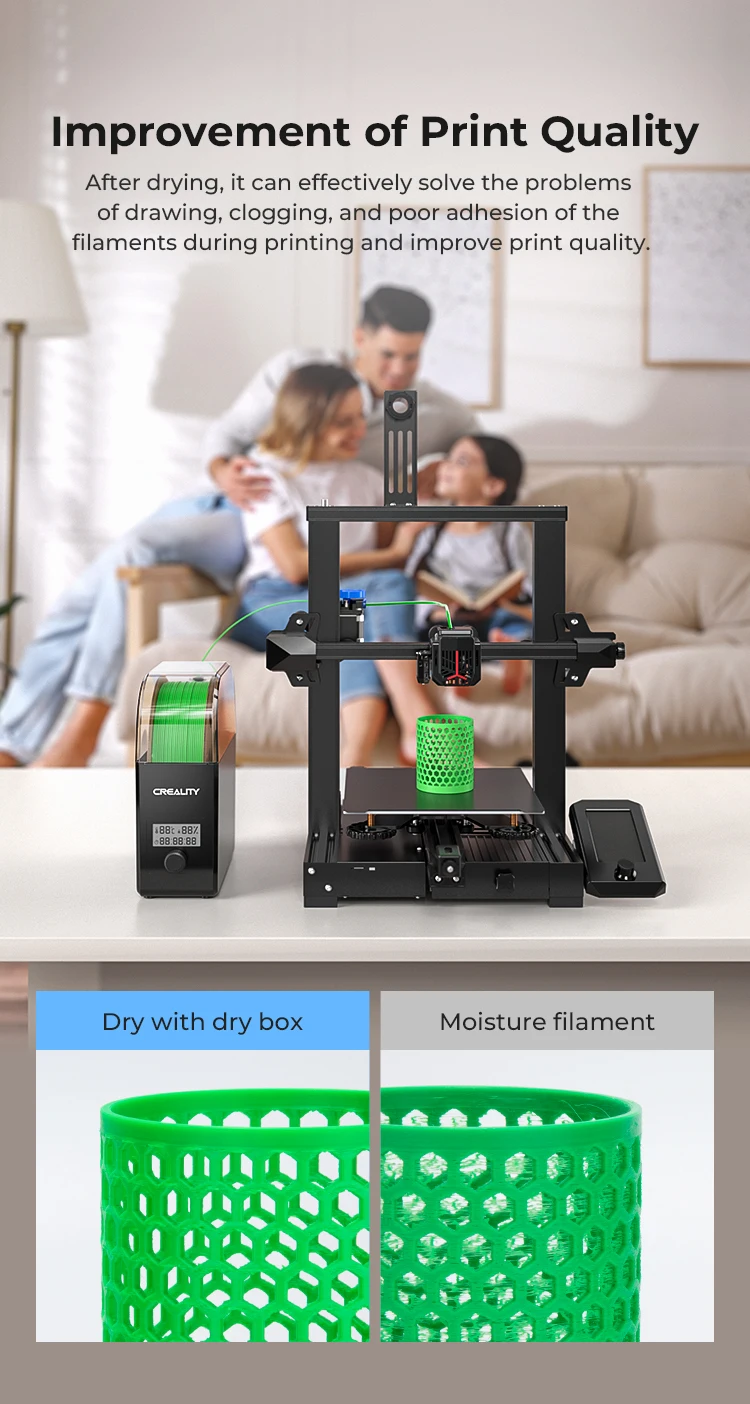 CREALITY 3D Filament Dryer Box 2.0 Upgrade Keeping Filament Dry Real-time Humidity Monitoring FDM 3D Printer Accessories