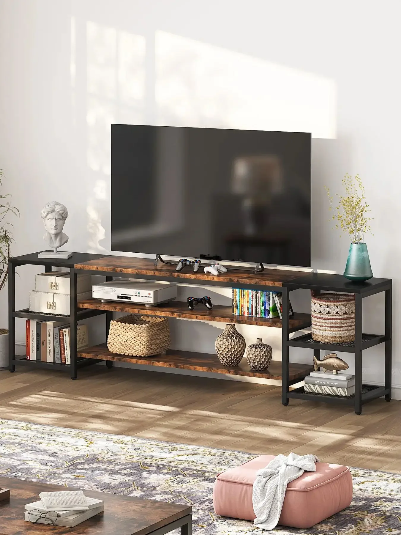 Tribesigns 78 Inch TV Stand for TVs up to 85 Inch, Media Entertainment Center Console Table, 3-Tier TV Console Table