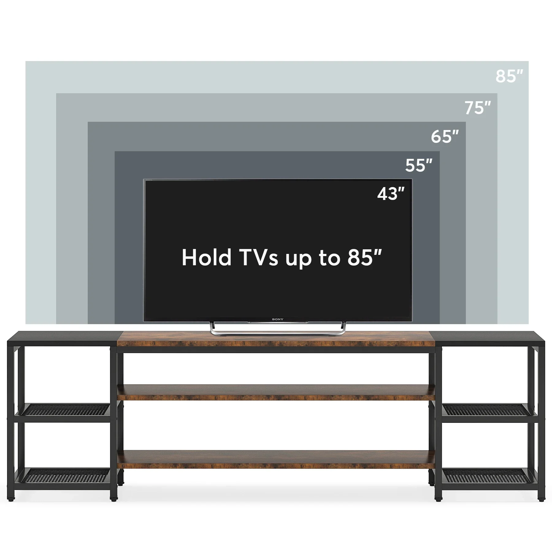 Tribesigns 78 Inch TV Stand for TVs up to 85 Inch, Media Entertainment Center Console Table, 3-Tier TV Console Table