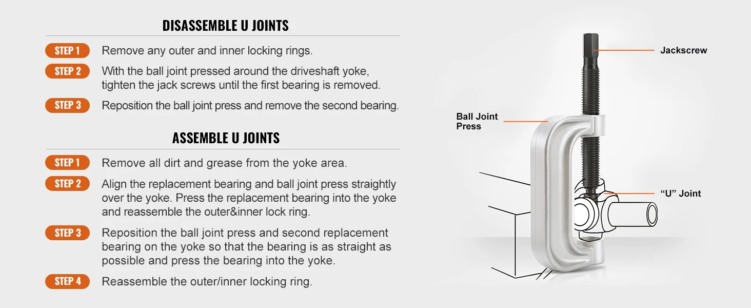 SucceBuy Ball Joint Press Kit 25 pcs Tool Kit C-press Ball joint Remove&Install Tool Heavy Duty Ball Joint Repair Kit for Repair
