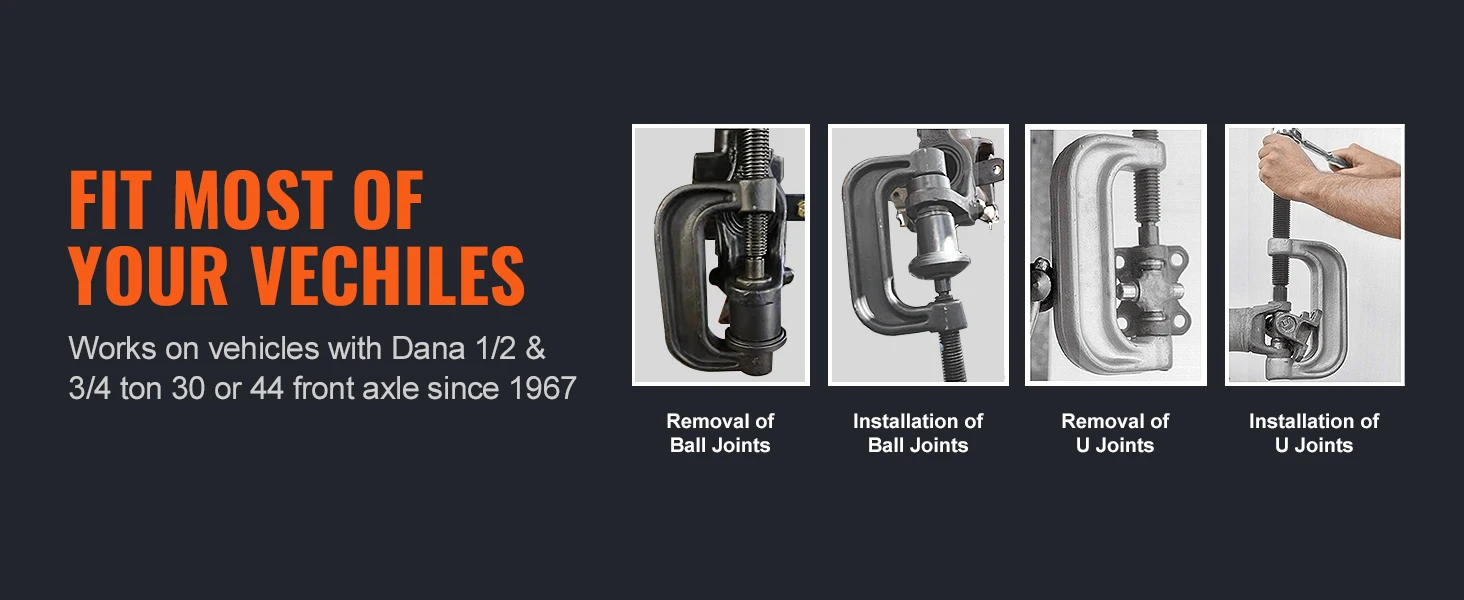 SucceBuy Ball Joint Press Kit 25 pcs Tool Kit C-press Ball joint Remove&Install Tool Heavy Duty Ball Joint Repair Kit for Repair