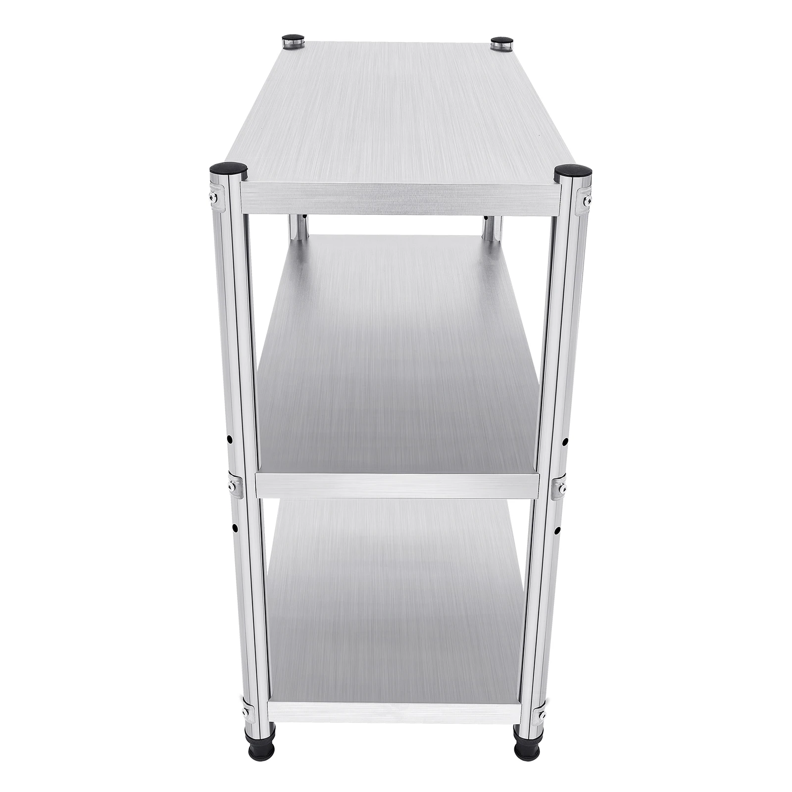 3-Tier Stainless Steel Work Table 80*40*80cm Large-Capacity Kitchen Storage Rack for Kitchen Garage school, Height Adjustable