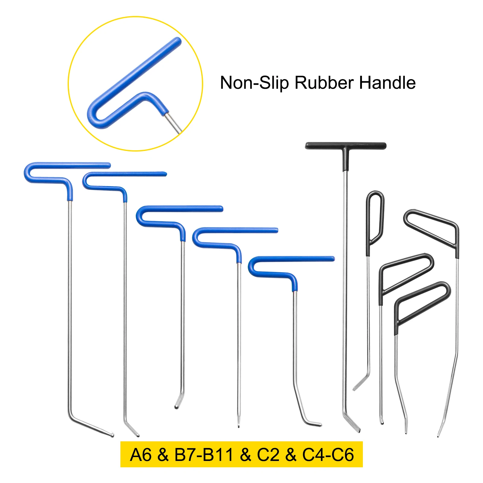 SucceBuy Paintless Dent Removal Rods Stainless Steel Rods Car Dent Repair Kit Glue Puller Kit for Auto Dent Removal Door Dings