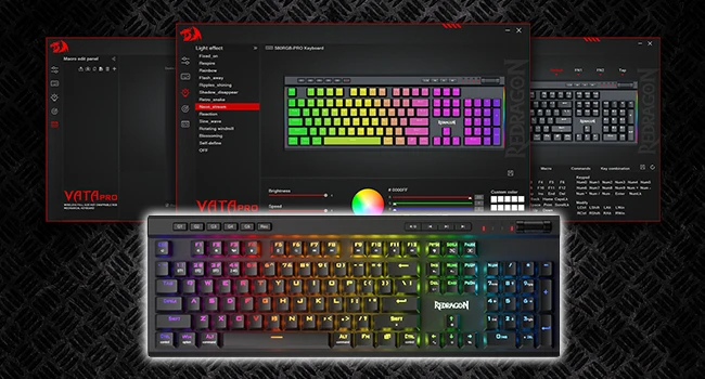 Redragon K580 PRO Wireless RGB Gaming Keyboard, 3-Modes 104 Keys Mechanical Keyboard Hot-Swap Socket, Linear Red Switch