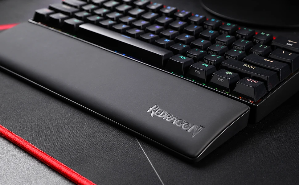 Redragon Gaming Keyboard Wrist Rest Pad, Ergonometric Soft Memory Foam Hand Support Ergonomic Anti-Slip Rubber Stable Base
