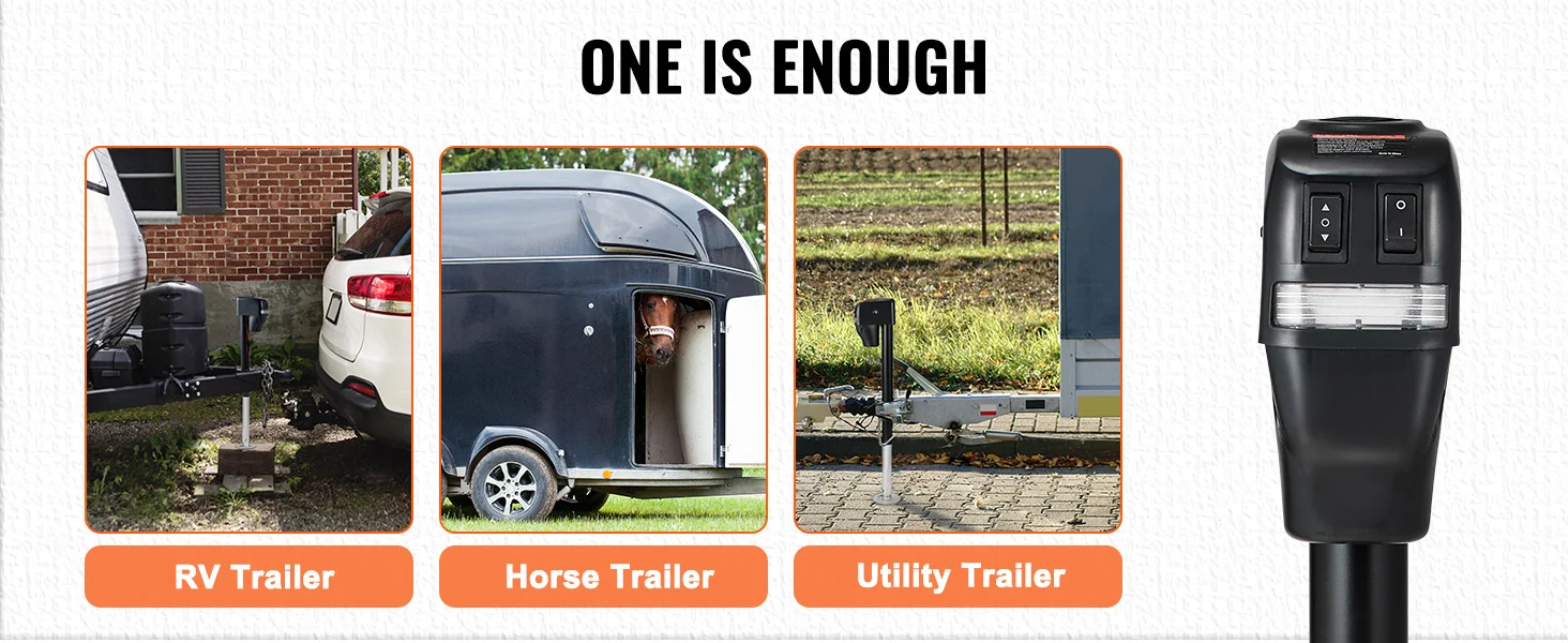SucceBuy 3500/4000lbs Electric Trailer Jack Automotive Mechanical Workshop Tools Power Tongue Car Jack for BMW Tesla RV Camper