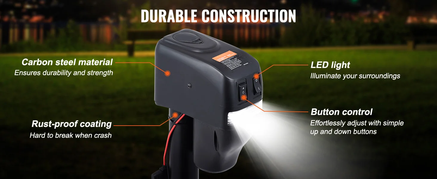 SucceBuy 3500/4000lbs Electric Trailer Jack Automotive Mechanical Workshop Tools Power Tongue Car Jack for BMW Tesla RV Camper