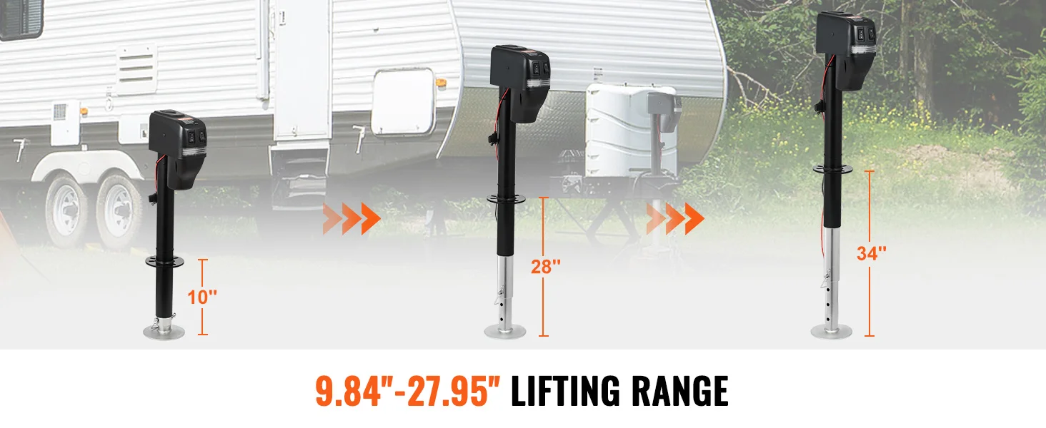 SucceBuy 3500/4000lbs Electric Trailer Jack Automotive Mechanical Workshop Tools Power Tongue Car Jack for BMW Tesla RV Camper