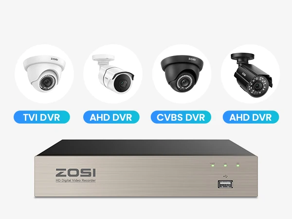 ZOSI 3K Lite Security Camera System AI Human Vehicle Detection 8CH HD TVI Video DVR Recorder 2MP 1080P CCTV Surveillance Camera