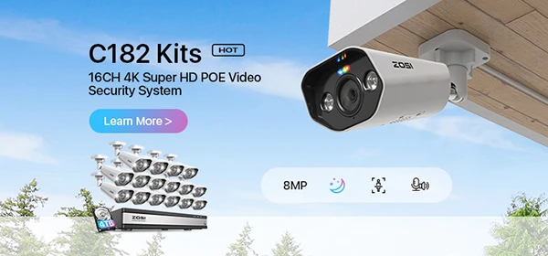 ZOSI 3K Lite Security Camera System AI Human Vehicle Detection 8CH HD TVI Video DVR Recorder 2MP 1080P CCTV Surveillance Camera