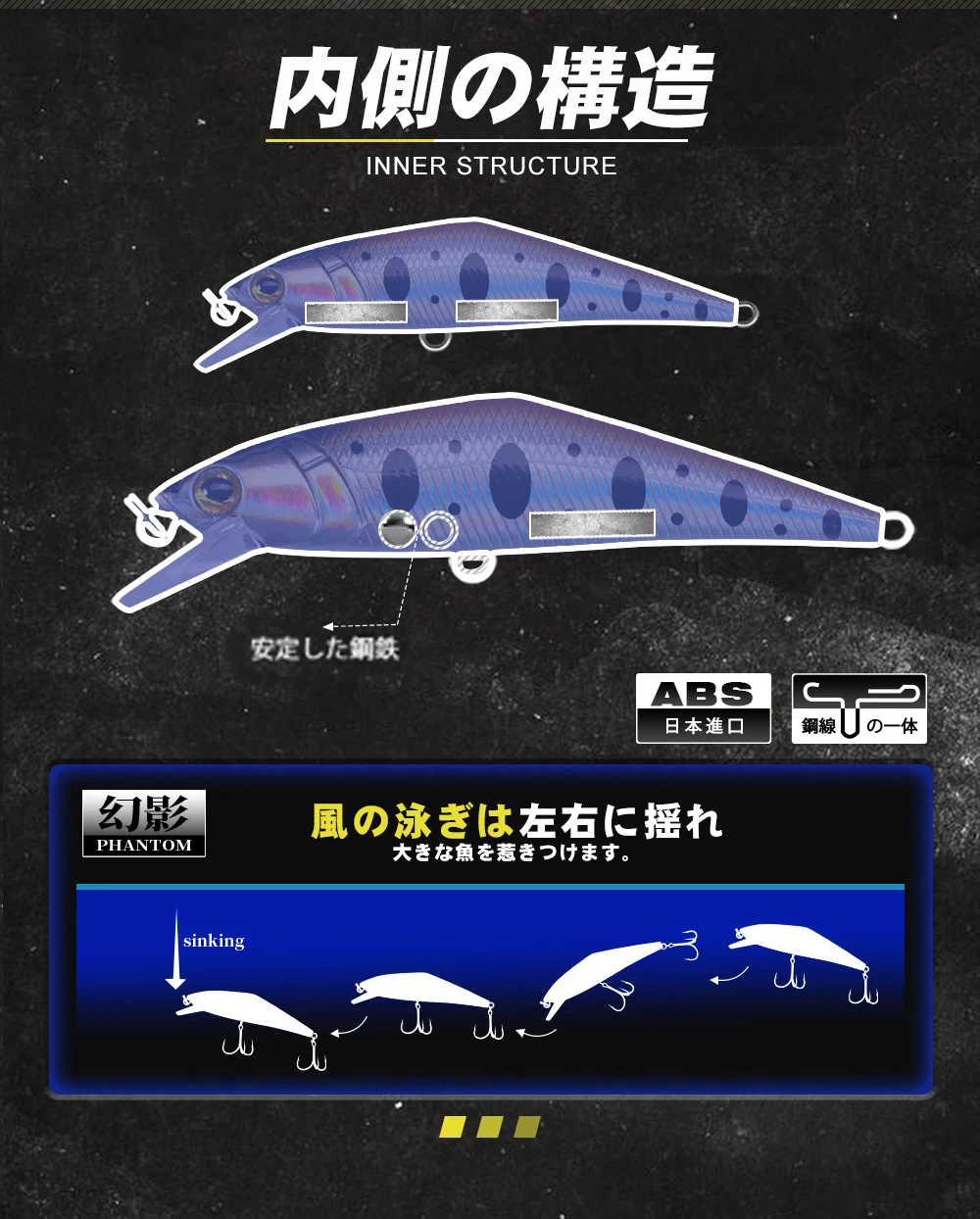 D1 D-CONTACT Sinking Minnow Lures 63mm 85mm Artificial Hard Wobblers High Quality For Bass Trout Pesca Winter Fishing Tackle