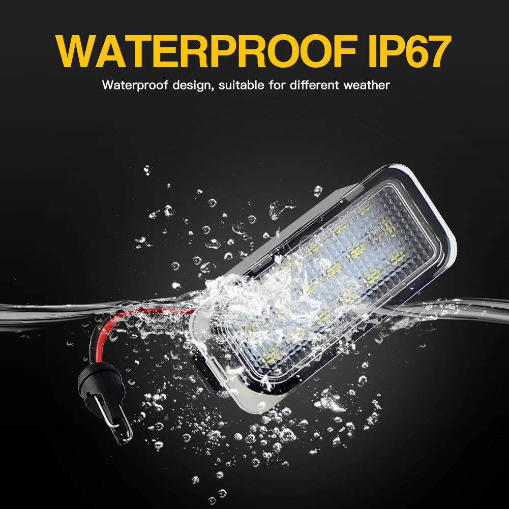 2Pcs License Plate Light for Ford KUGA S MAX MONDEO MK4 MK5 MK2 FIESTA 2008-2019 FOCUS Ford Jaguar XJ XF LED Number Signal Light