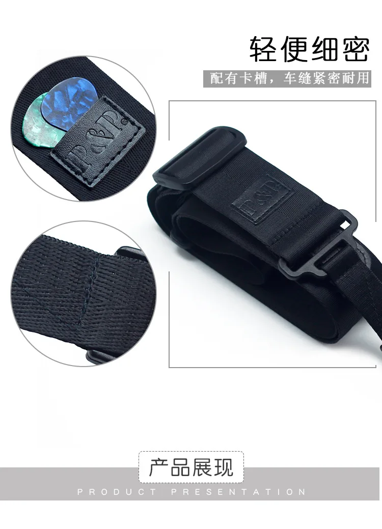 Guitar Strap Nylon Folk Electric Guitar Belt Buckle Type Genuine Leather Head