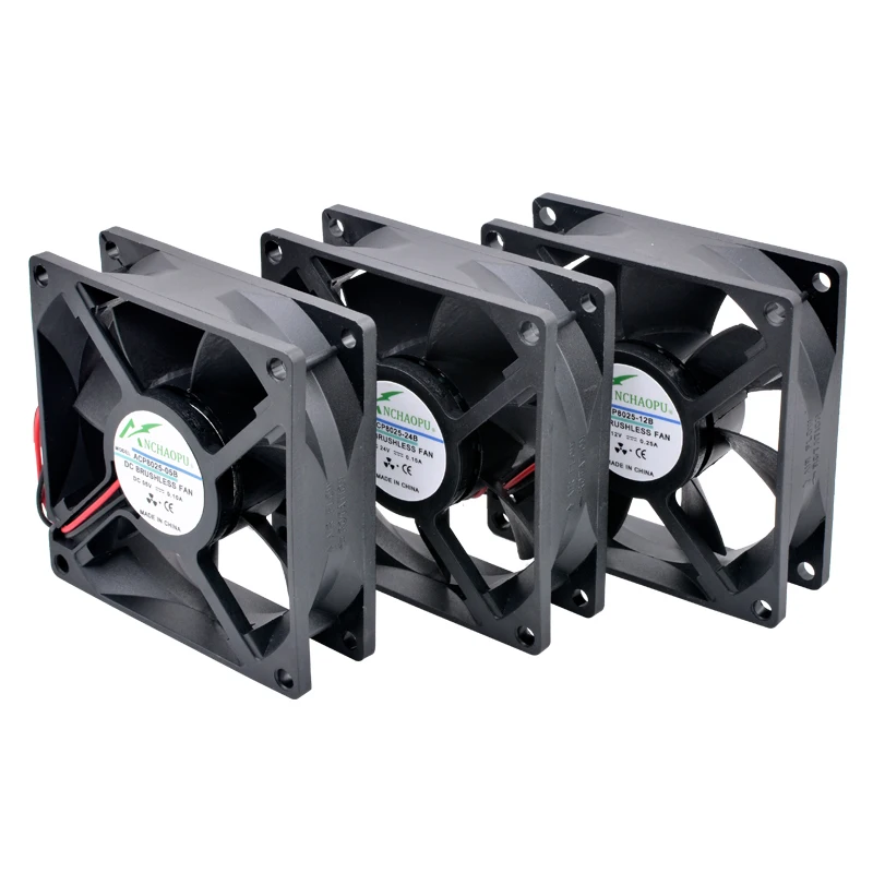 ACP8025 8cm 80mm Fan 80x80x25mm DC5V 12V 24V 2pin Cooling Fan Suitable for Chassis Power Inverter