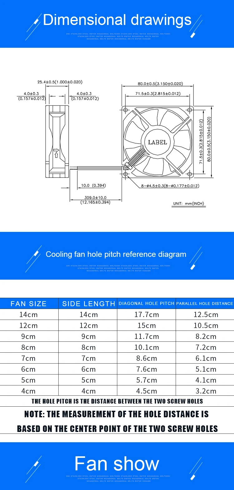 ACP8025 8cm 80mm Fan 80x80x25mm DC5V 12V 24V 2pin Cooling Fan Suitable for Chassis Power Inverter