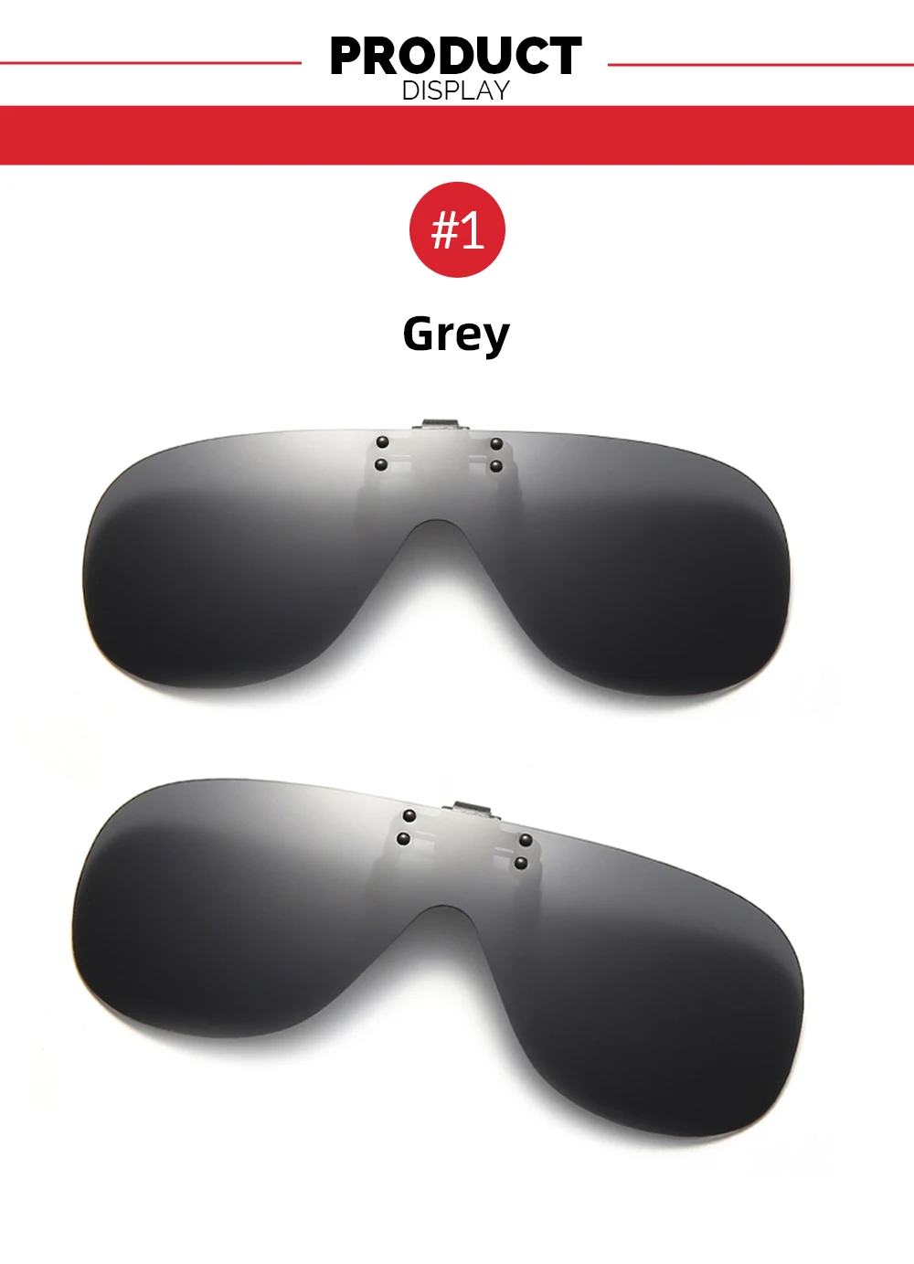 VIVIBEE Polarized Flip Up Clip On Sunglasses for Glasses Men Oversized Driving UV400 Mirror Red Fishing Night Vision Eyeglasses