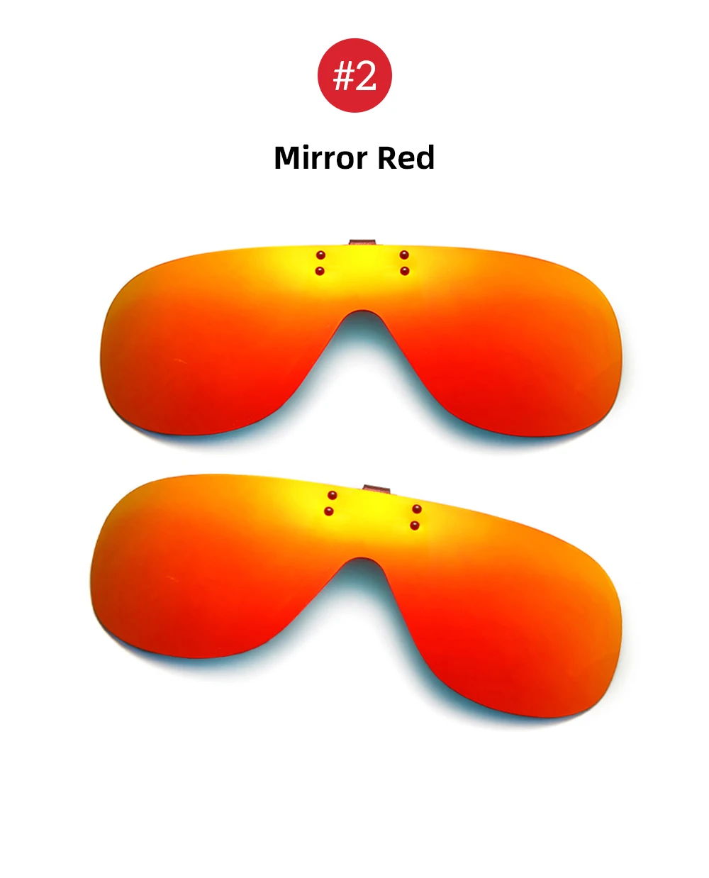 VIVIBEE Polarized Flip Up Clip On Sunglasses for Glasses Men Oversized Driving UV400 Mirror Red Fishing Night Vision Eyeglasses