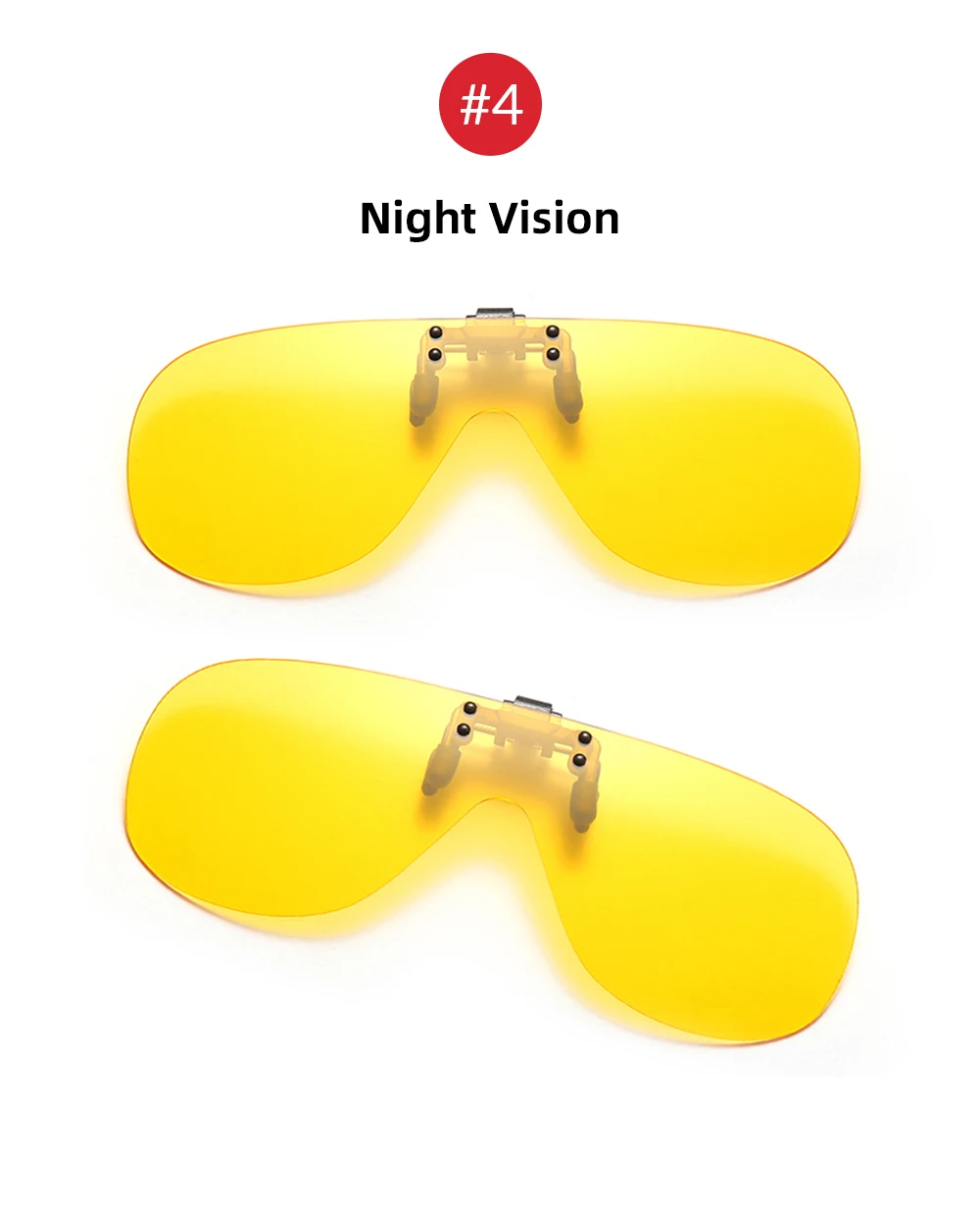VIVIBEE Polarized Flip Up Clip On Sunglasses for Glasses Men Oversized Driving UV400 Mirror Red Fishing Night Vision Eyeglasses