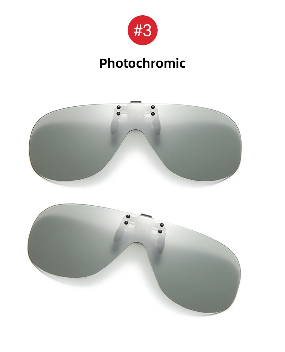 VIVIBEE Polarized Flip Up Clip On Sunglasses for Glasses Men Oversized Driving UV400 Mirror Red Fishing Night Vision Eyeglasses