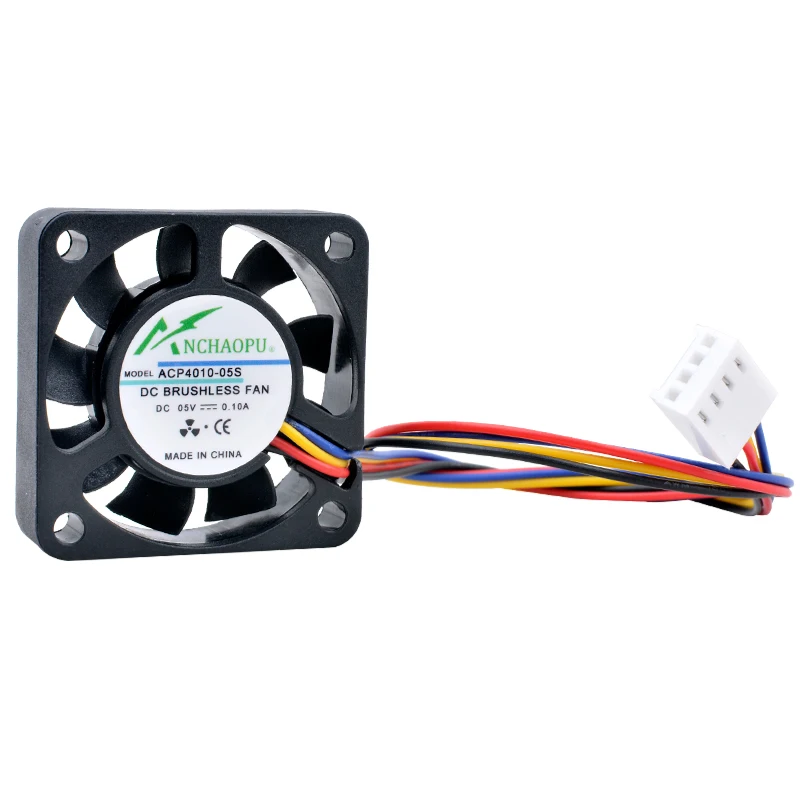 ANCHAOPU 4cm 40mm Fan 40x40x10mm DC5V 0.10A 4 Lines 4Pin PWM Speed Control Cooling Fan for Raspberry Pi in Mini Case