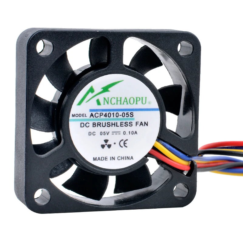 ANCHAOPU 4cm 40mm Fan 40x40x10mm DC5V 0.10A 4 Lines 4Pin PWM Speed Control Cooling Fan for Raspberry Pi in Mini Case