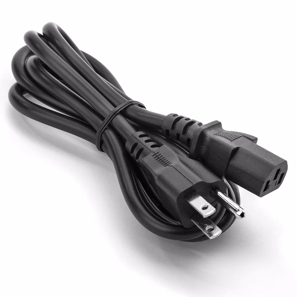 1.5m 5FT 3 Pin 60C 300V US Plug Universal Power Cord Cable For NEMA 5-15P To IEC320C13 Black PWC75A150US For 200-300W