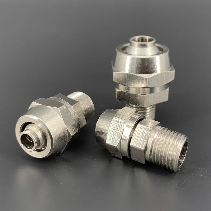PC4 6 8 10 12mm Pipe Tube To M5 1/8 1/4 3/8 1/2 Trachea Quick Screw Pipe Fittings Copper Pneumatic Components Fast Twist Joint