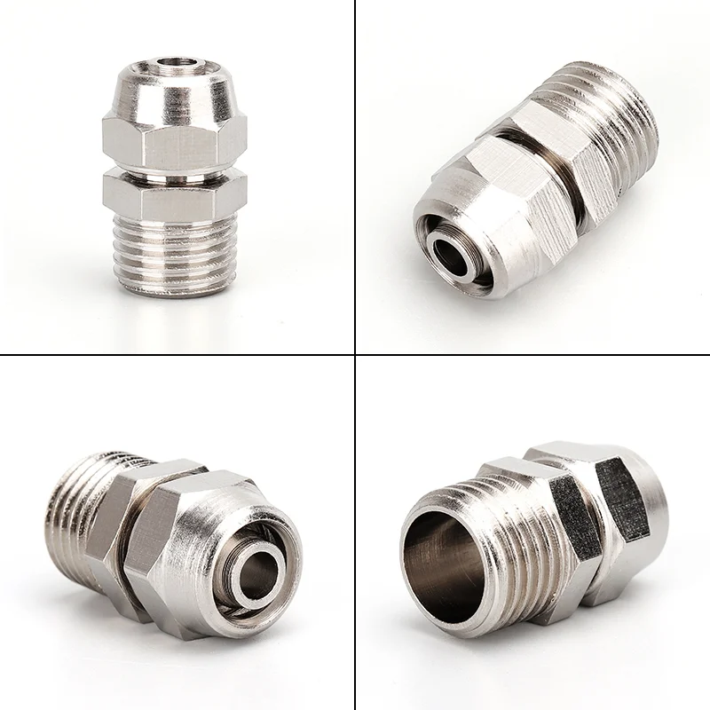 PC4 6 8 10 12mm Pipe Tube To M5 1/8 1/4 3/8 1/2 Trachea Quick Screw Pipe Fittings Copper Pneumatic Components Fast Twist Joint