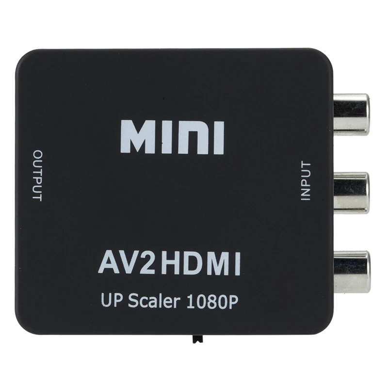Grwibeou RCA AV to HDMI-compatible Converter AV/CVSB L/R Video Box HD 1080P 1920*1080 AV2HDMI Support NTSC PAL Output AV To HDMI
